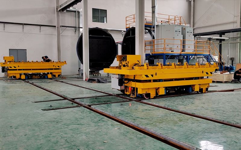 真空爐、烘干爐重型物料流轉(zhuǎn)利器——平移換軌地平車